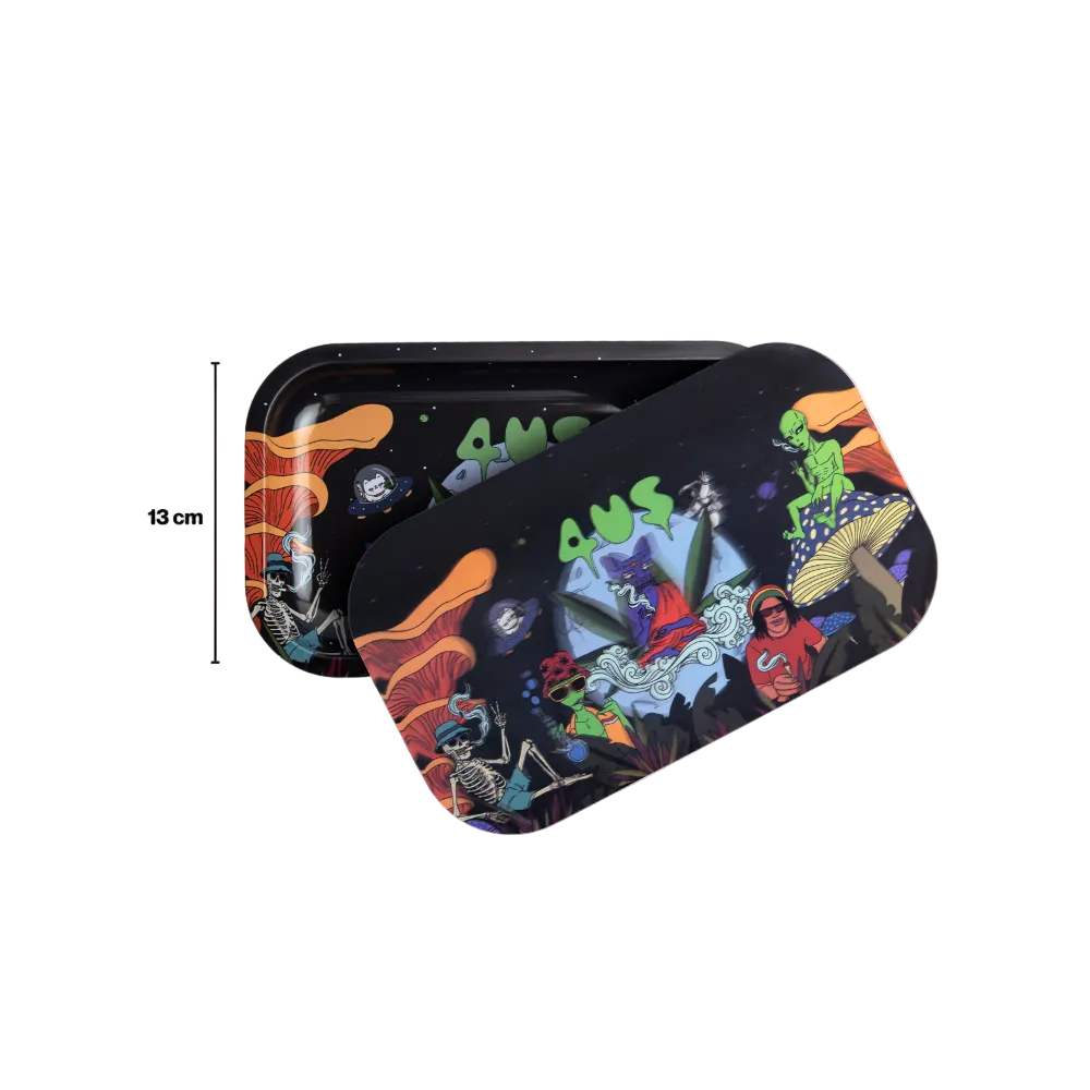 full size metal crushing tray with megnatic lid